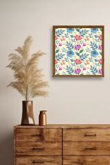 Çiçek Ahşap Çerçeveli Tablo 50 x 50