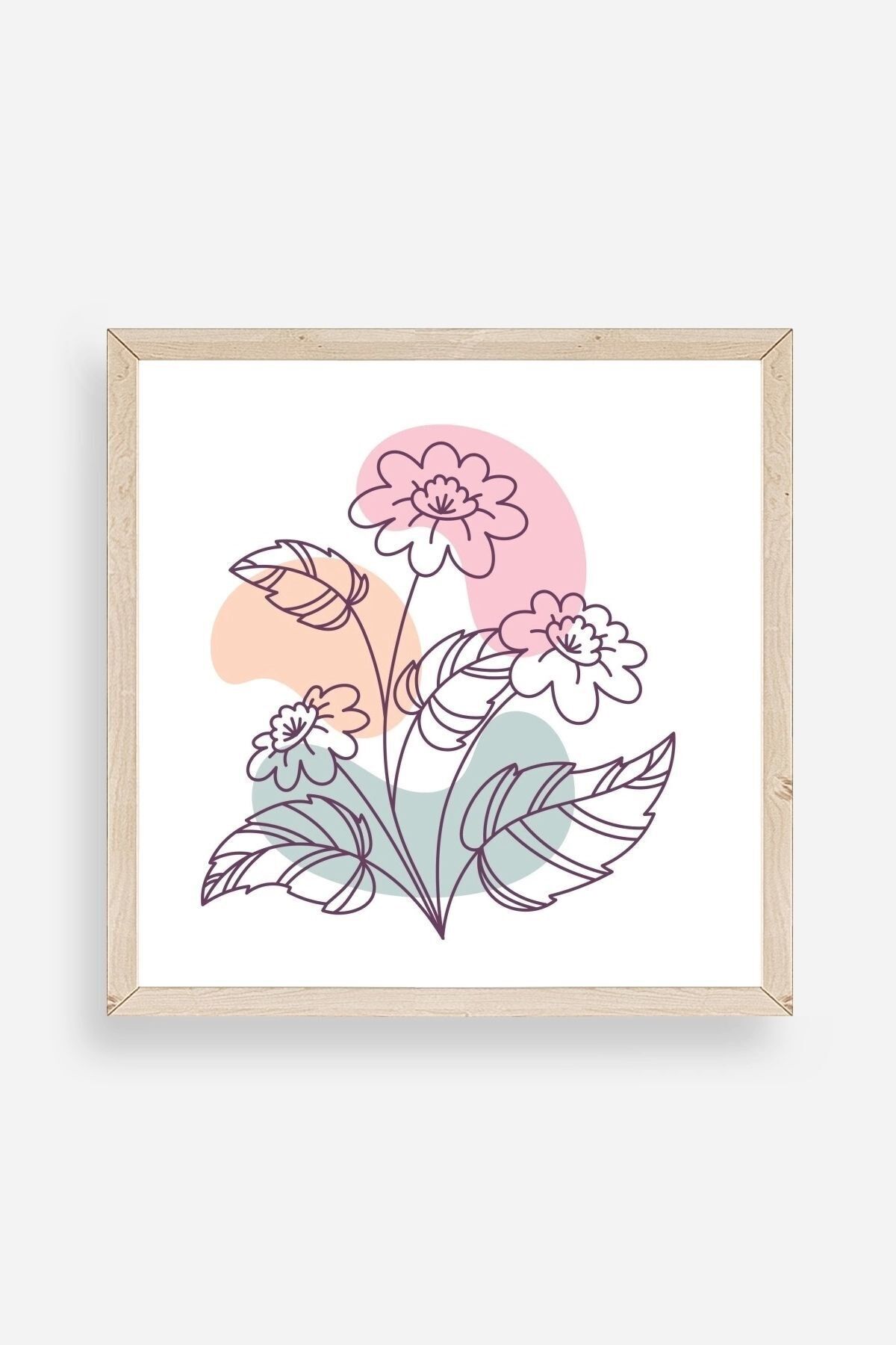 Çiçek Ahşap Çerçeveli Tablo 23 x 23