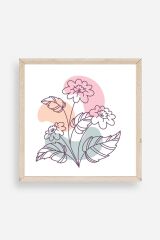 Çiçek Ahşap Çerçeveli Tablo 23 x 23