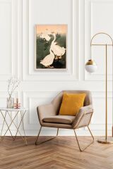 Kuğular Ahşap Çerçeveli Tablo 17 x 23