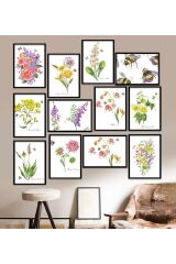 12 Parça Çerçeve Görünümlü Mdf Tablo Seti 15 x 20