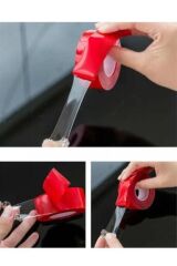 BUFFER® 2 Metre Güçlü Yapışkanlı Çift Taraflı Slikon Pratik Şeffaf Bant