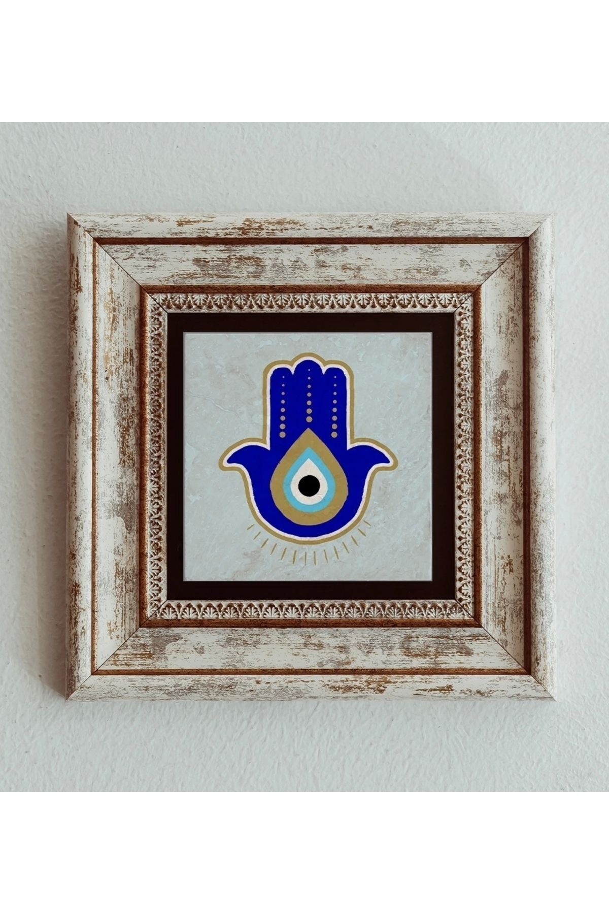 Fatma Ana Eli Çerçeveli Taş Tablo , Çerçeveli Taş Duvar Dekoru 20 cm