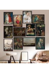 12 Parça Çerçeve Görünümlü Mdf Tablo Seti 15 x 20