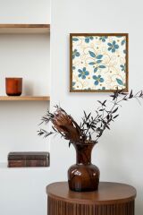 Çiçek Ahşap Çerçeveli Tablo 50 x 50