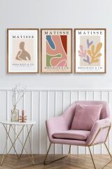 Matisse Üçlü Ahşap Çerçeveli Tablo 10 x 10