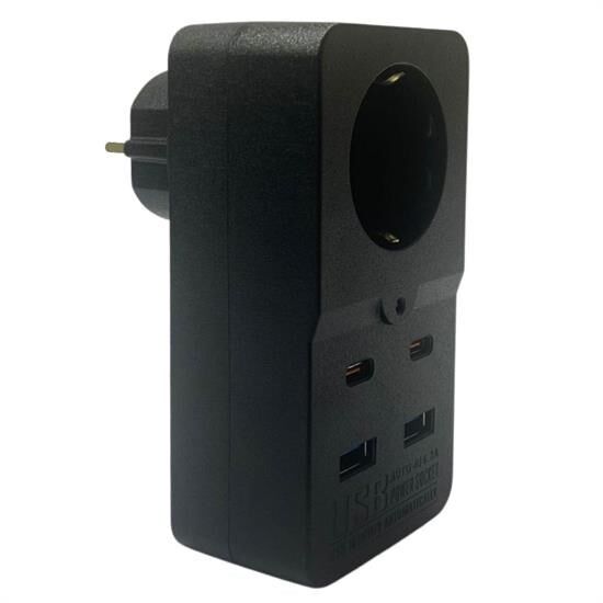 BUFFER® Isıya Dayanıklı Termal Akım Korumalı 1 Priz Girişli 2 USB Girişli 2 TYPE-C Girişli Pirz