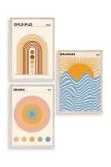 Bauhaus Üçlü Ahşap Çerçeveli Tablo 40 x 60