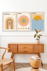 Bauhaus Üçlü Ahşap Çerçeveli Tablo 40 x 60