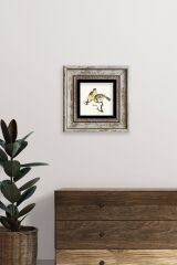 Dalda İki Kuş Çerçeveli Taş Tablo 20 cm