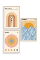Bauhaus Üçlü Ahşap Çerçeveli Tablo 23 x 30