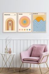 Bauhaus Üçlü Ahşap Çerçeveli Tablo 30 x 40