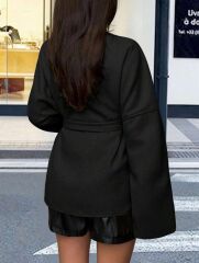 Bağlama Detaylı Rahat Kalıp Kaşmir Hırka/Ceket