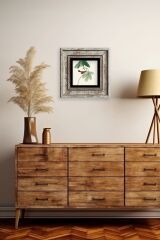 Yapraklar Çerçeveli Taş Tablo 20 cm