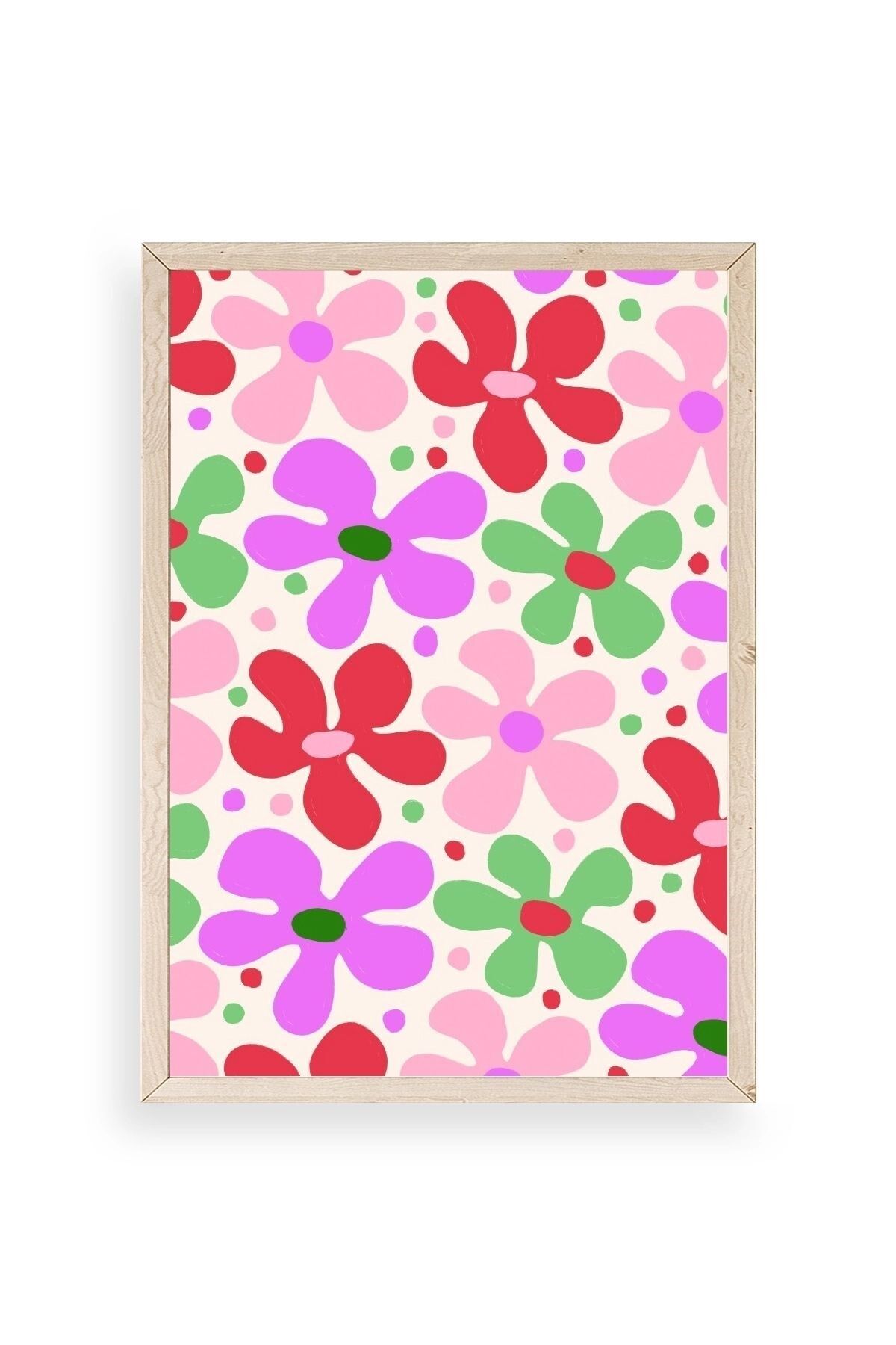 Çiçekler Ahşap Çerçeveli Tablo 30 x 42