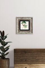 Yapraklar Çerçeveli Taş Tablo 20 cm