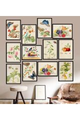 12 Parça Çerçeve Görünümlü Mdf Tablo Seti 15 x 20