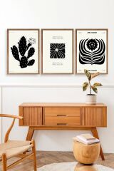 Modern Üçlü Ahşap Çerçeveli Tablo 50 x 70