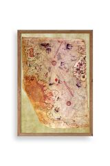 Harita Ahşap Çerçeveli Tablo 17 x 23