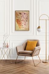Harita Ahşap Çerçeveli Tablo 23 x 30