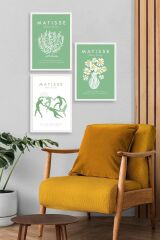 Matisse Üçlü Ahşap Çerçeveli Tablo 40 x 60