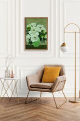 Çiçekler Ahşap Çerçeveli Tablo 30 x 42