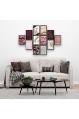 12 Parça Çerçeve Görünümlü Mdf Tablo Seti