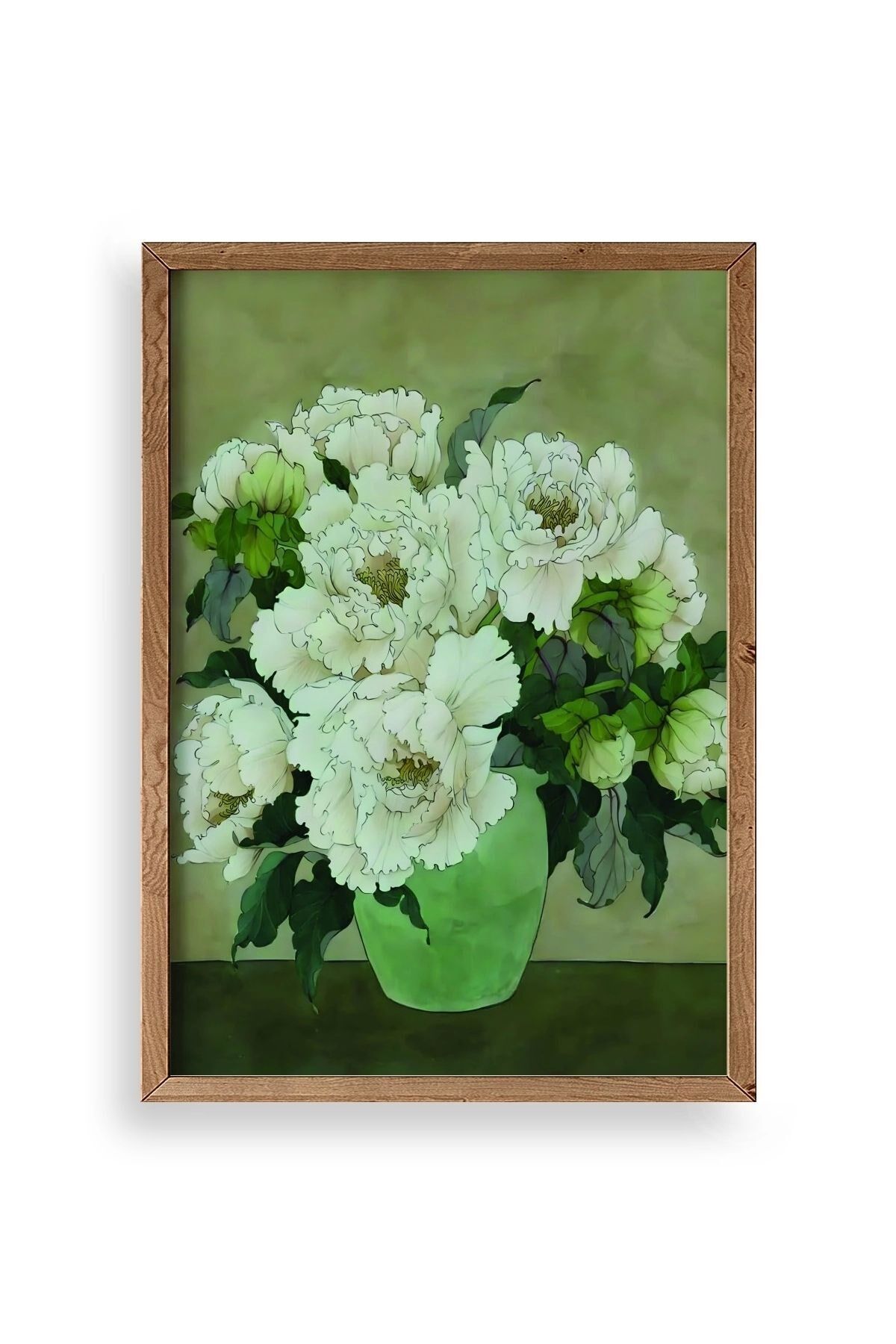 Çiçekler Ahşap Çerçeveli Tablo 23 x 30