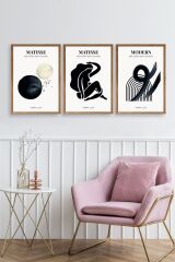 Matisse Üçlü Ahşap Çerçeveli Tablo 40 x 60