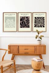 Modern Üçlü Ahşap Çerçeveli Tablo 30 x 40
