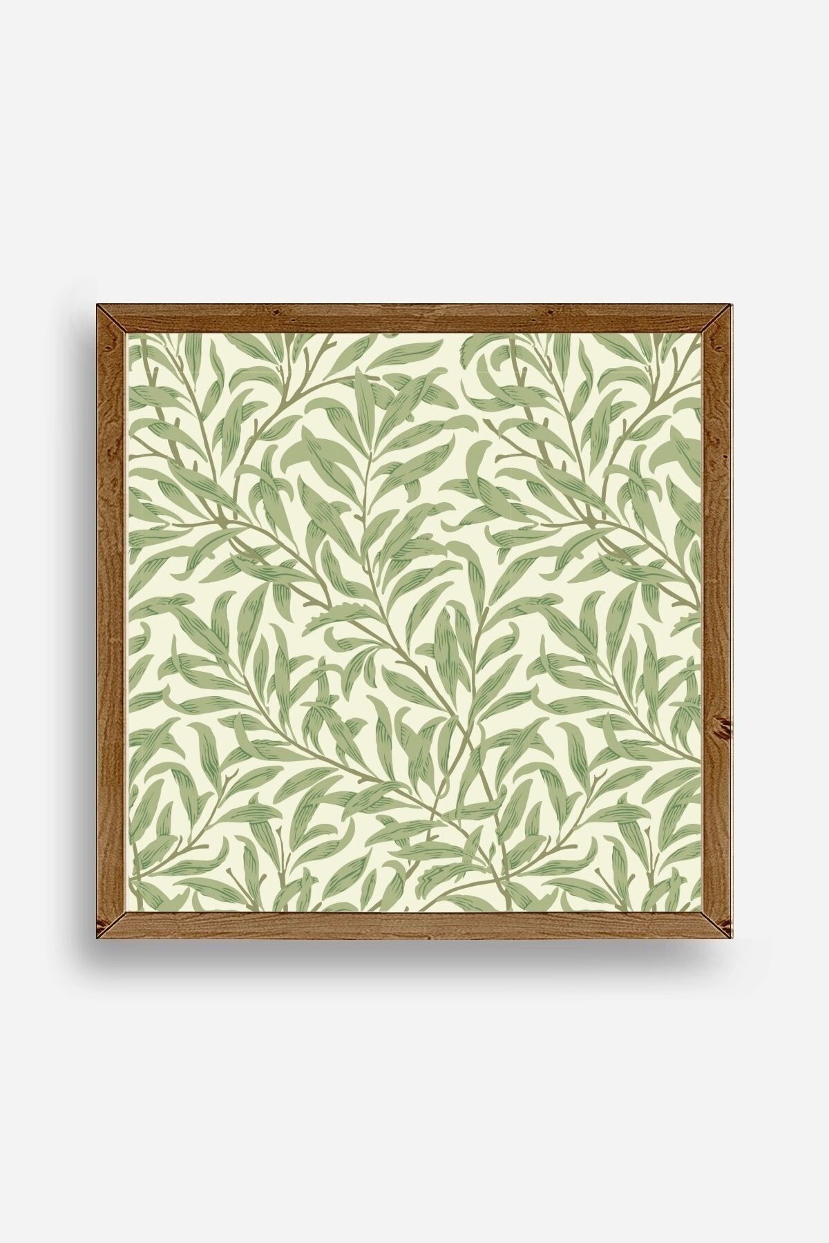 Yapraklar Ahşap Çerçeveli Tablo 23 x 23