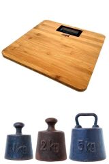 BUFFER® Techfit Bambu Banyo Baskülü Yüksek Hassasiyetli Darbelere Dijital Dayanıklı Terazi Tf 1065 M