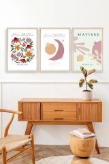 Matisse Üçlü Ahşap Çerçeveli Tablo 30 x 40