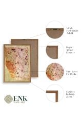 Harita Ahşap Çerçeveli Tablo 30 x 42