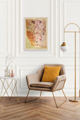 Harita Ahşap Çerçeveli Tablo 50 x 70