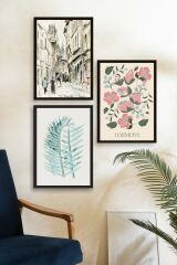 Harmony Üçlü Ahşap Çerçeveli Tablo 40 x 60