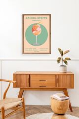 Aperol Spritz Ahşap Çerçeveli Tablo 17 x 23