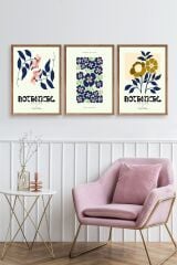 Botanik Üçlü Ahşap Çerçeveli Tablo 30 x 40