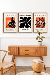 Matisse Üçlü Ahşap Çerçeveli Tablo 40 x 60