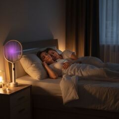 BUFFER® USB Şarjlı Beyaz Renk Kendiliğinden Standlı Şarj Göstergeli UV Işıklı Sinek Öldürme Raketi LTD-718