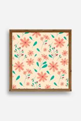 Çiçek Ahşap Çerçeveli Tablo 50 x 50