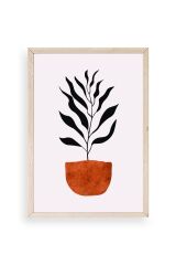 Saksı Ahşap Çerçeveli Tablo 17 x 23