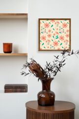 Çiçek Ahşap Çerçeveli Tablo 42 x 42