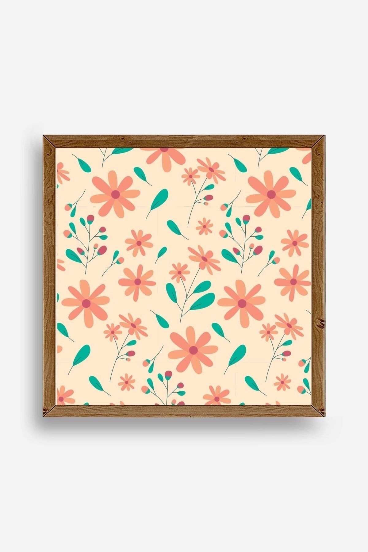 Çiçek Ahşap Çerçeveli Tablo 42 x 42
