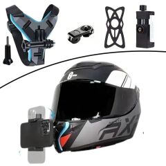 BUFFER® Motorsiklet Kask Önü Takılan Telefon Tutucu Aksiyon Kamerası Takılabilen Aparat