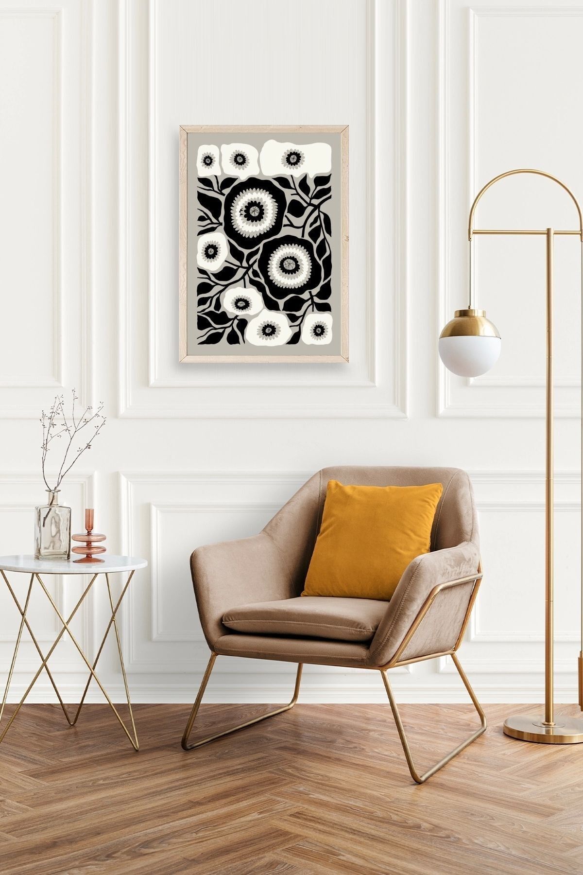 Çiçek Ahşap Çerçeveli Tablo 17 x 23