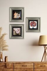 Mistik 3 lü Set Çerçeveli Taş Tablo 20 cm