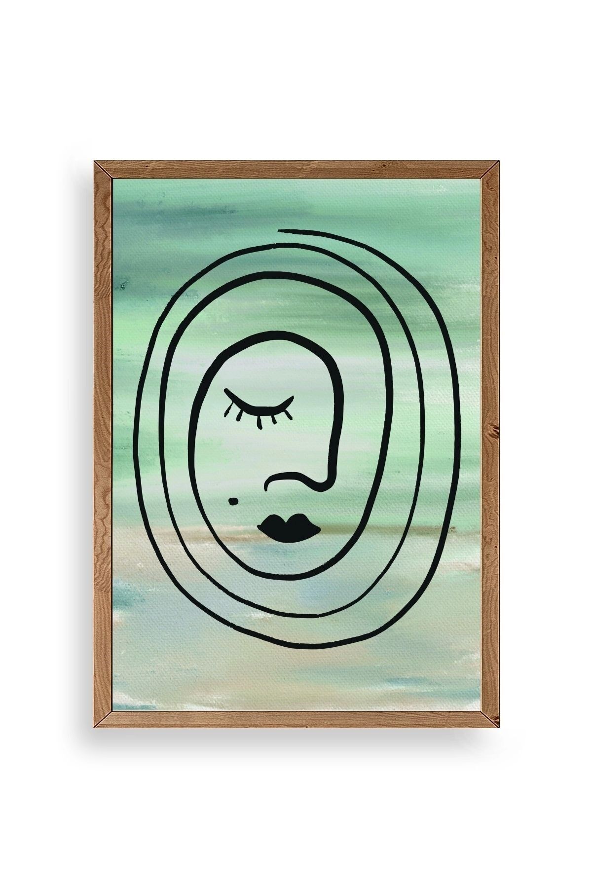 Soyut Ahşap Çerçeveli Tablo 30 x 42