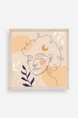 Kadın Ahşap Çerçeveli Tablo 23 x 23