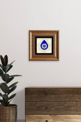 Nazar Boncuğu Çerçeveli Taş Tablo 20 cm